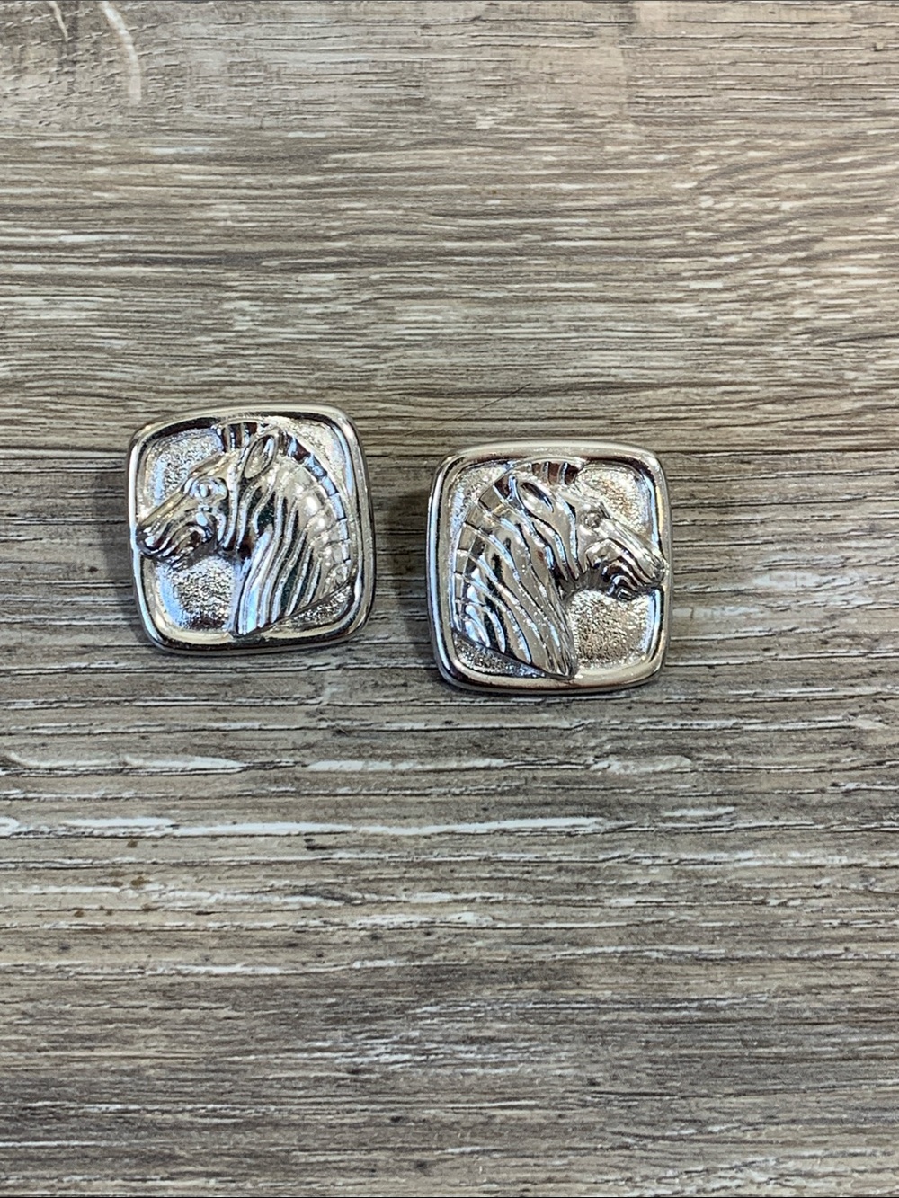 Vintage Avon Silver Zebra Earrings - Silver Tone